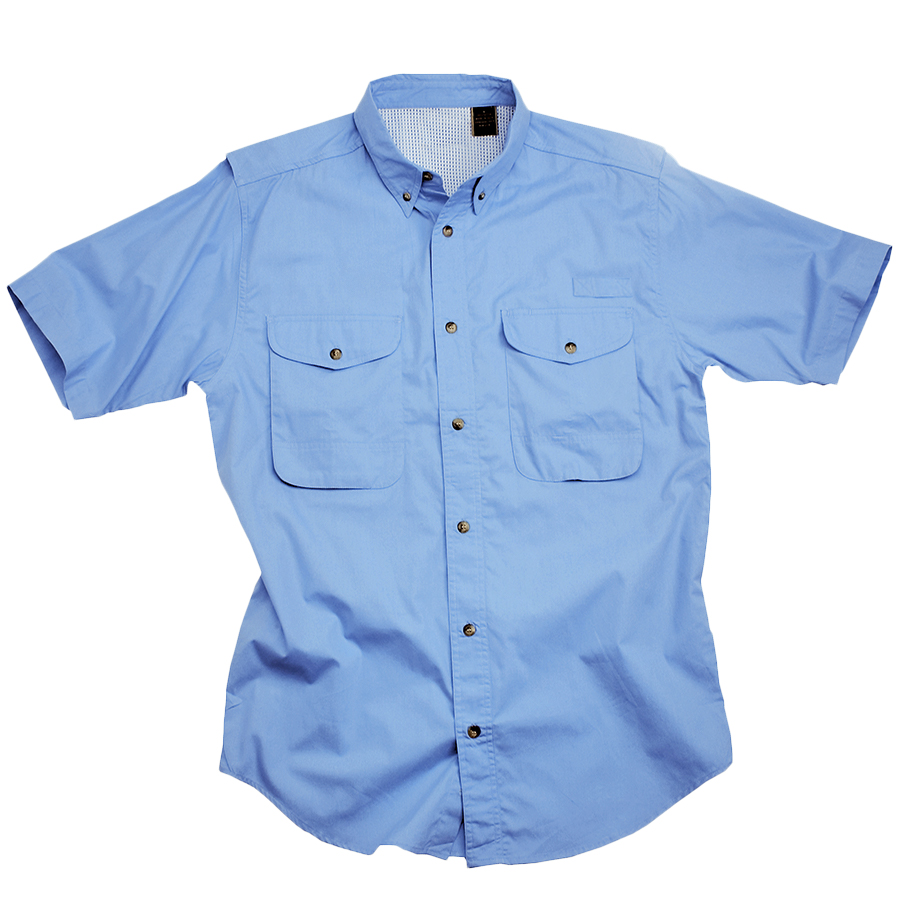 Short Sleeve Cotton Poplin Fishing Shirt #FS910