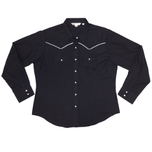 ELY Women's Solid Piped Yoke Western (long sleeve) 