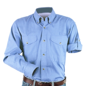 Long Sleeve Cotton Poplin Fishing Shirt 